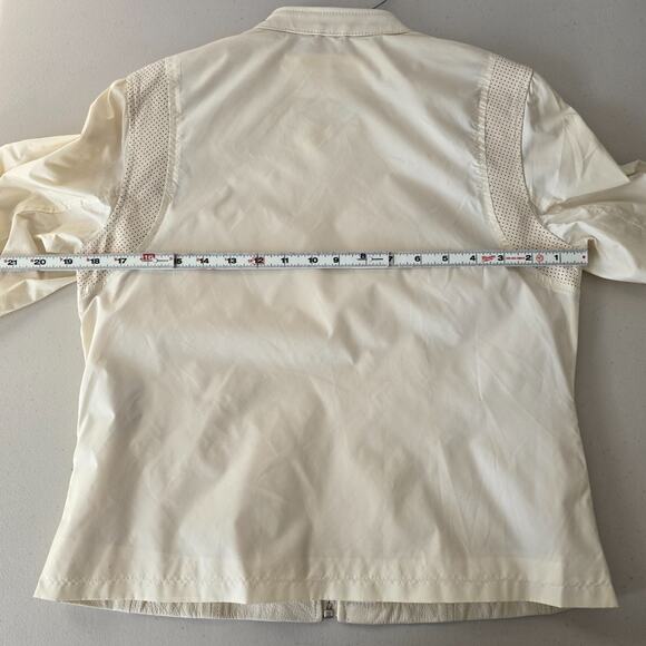 Wilson Leather & Nylon Maxima Racing Moto Jacket Women's M Cream Vintage Zip Up - Picture 14 of 16
